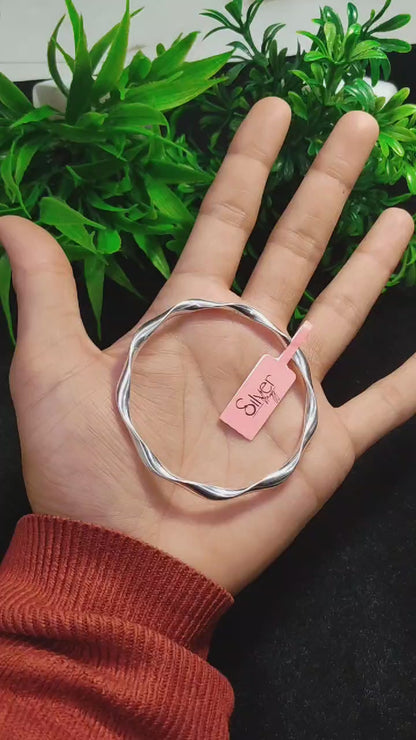 99.99% Pure Silver Twisted Kada Bracelet for Women – Elegant & Stylish Design