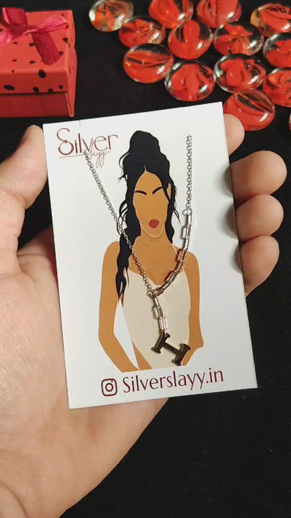 Modern 925 Sterling Silver "H" Initial Pendant Necklace – Personalized Fashion Jewelry