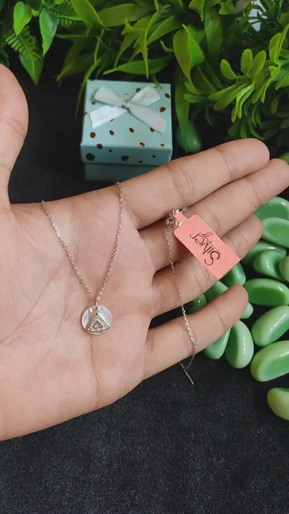 925 Sterling Silver Geometric Circle Pendant for Girls – Elegant Triangle Design | Silverslayy