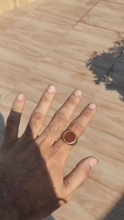 Carnelian Oval Silver Ring | Bold Handcrafted Gemstone Jewelry by SilverSlayy