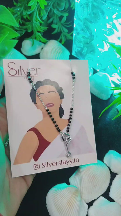 Heart Pendant Silver Mangal Sutra | Stylish Jewelry by SilverSlayy