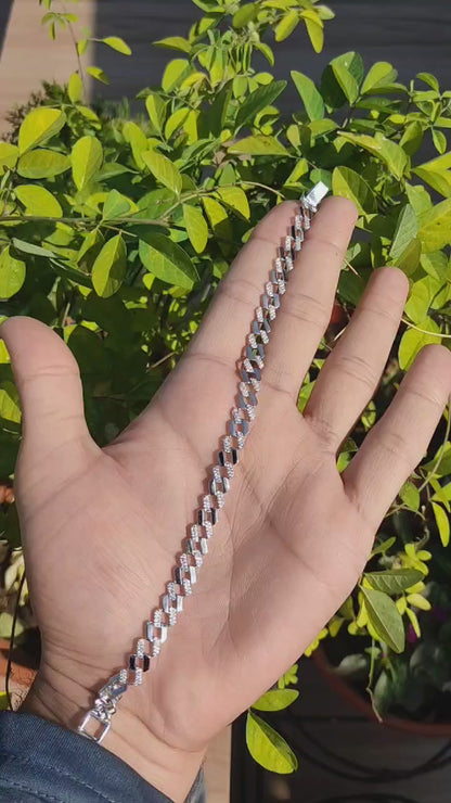 Premium Cuban Bracelet for Men - Micro-Set Stones and Elegant Design