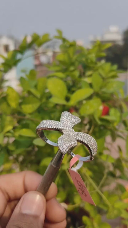 Trendy Two-Finger Bow-Knot Sterling Silver Ring – Unique & Stylish | Silverslayy