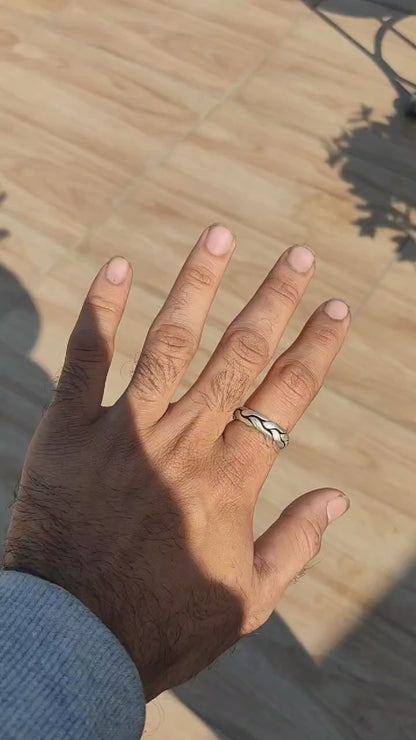 SilverSlayy Braided Sterling Silver Ring – Modern Design